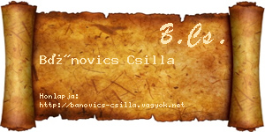 Bánovics Csilla névjegykártya